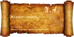 Nieder Anett névjegykártya